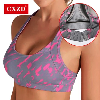 CXZD Секси спортски грудњак-топ за фитнес, женски пусх-уп, перекрещивающиеся бретельки, одећа за трчање, вежбање, женски доњи веш са поставом, скраћена мајице, женске