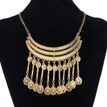 Женска огрлица ZOSHI, модни накит, богемное огрлица са новчићима из античког злата, винтажное турска индијска етничко огрлица-огрлице