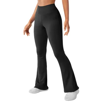 Женске бешавне расклешенные хеланке у рубчик, са високим струка, за вежбе јоге, радне панталоне за жене, женске панталоне за јогу 90, панталоне за јога за девојчице