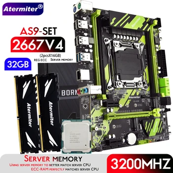 Комплет матичне плоче Atermiter X99 AS9 са процесор Ксеон Е5 2667 В4 ЦПУ LGA2011-3 DDR4 32 ГБ (2X16 ГБ) рам меморије 3200 Мхз REG ECC